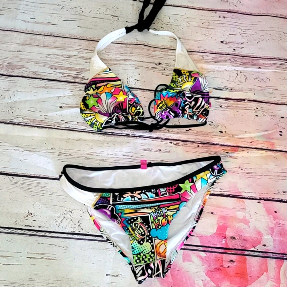 2 piece colorful bikini